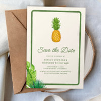 Tropical Pineapple Coastal Wedding Save the Date