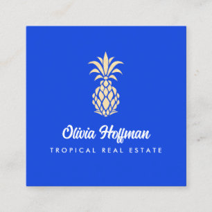 Tropical Pineapple Cobalt Blue  Business Card