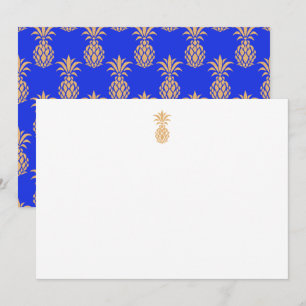 Tropical Pineapple Cobalt Blue  Thank You Card