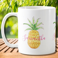 Tropical Pineapple Custom Watercolor