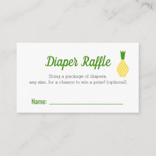 Tropical pineapple Diaper Raffle Enclosure Card