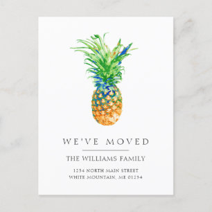 Tropical Pineapple Family Moving Announcement Postcard