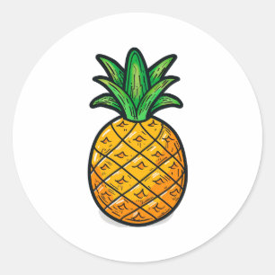 Tropical Pineapple: Flavour of Summer Classic Round Sticker