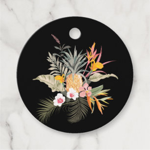 Tropical Pineapple Floral Bridal Shower Favour Tags