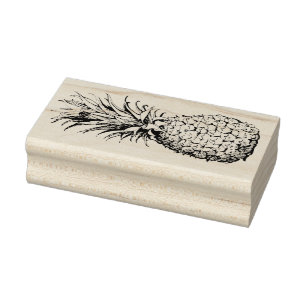 Tropical Pineapple Fruit Hawaiian Floral Botanical Rubber Stamp