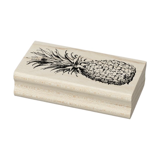 Tropical Pineapple Fruit Hawaiian Floral Botanical Rubber Stamp (Stamp)
