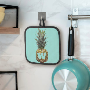 Tropical Pineapple Fruit Monogram Pot Holder