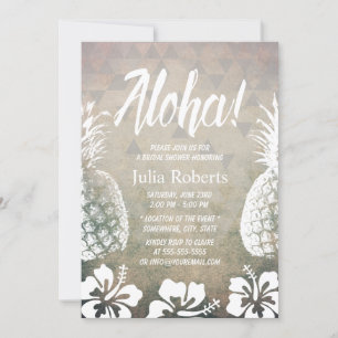 Tropical Pineapple Geometric Beach Bridal Shower Invitation