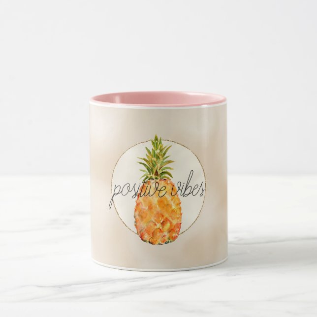 Tropical Pineapple Gold Glitter       Mug (Center)