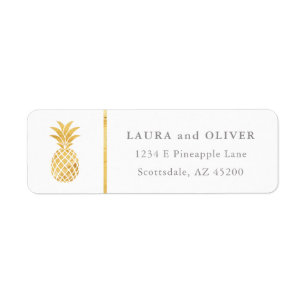 Tropical Pineapple Gold Return Address Labels