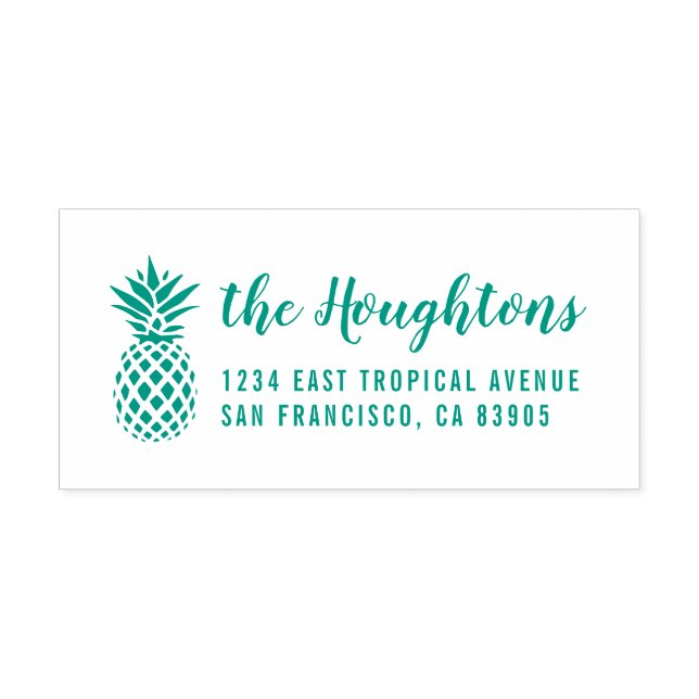 Tropical Pineapple Hand-written Return Address Self-inking Stamp (Design)