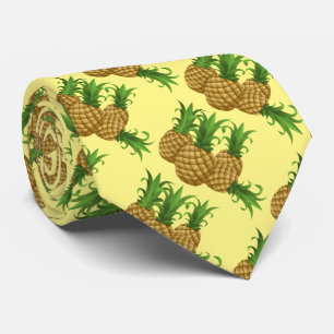 Tropical Pineapple Hawaiian Pattern Aloha Tie