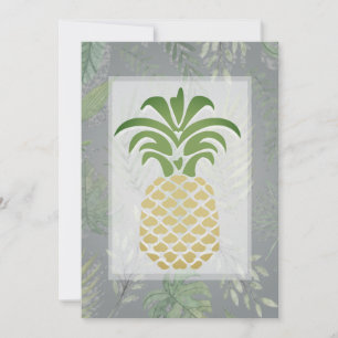 Tropical Pineapple Hearts Wedding Invitations