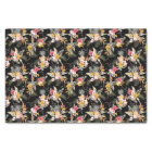 Tropical Pineapple Hibiscus Foliage on Black