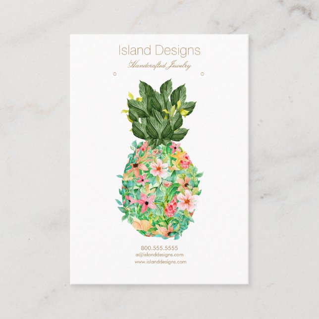 Tropical Pineapple Jewellery Display Card (Front)
