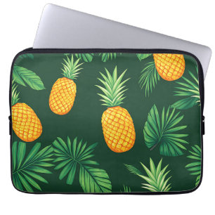 Tropical Pineapple Leaves Pattern Laptop Sleeve