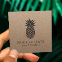 Tropical Pineapple Logo Minimalist Rustic Kraft