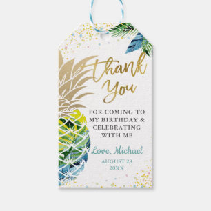 Tropical Pineapple Luau Party Thank You Favour Gift Tags