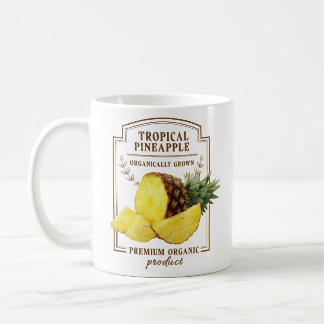 Tropical Pineapple Organically Grown Coffee Mug (Left)