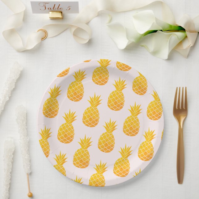 Tropical Pineapple  Paper Plate (Wedding)