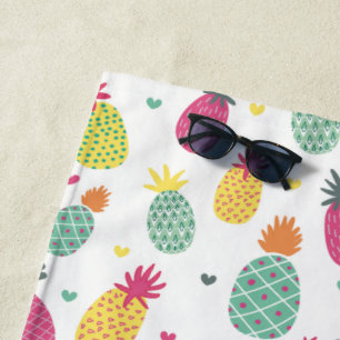 Tropical Pineapple pattern Beach Towel