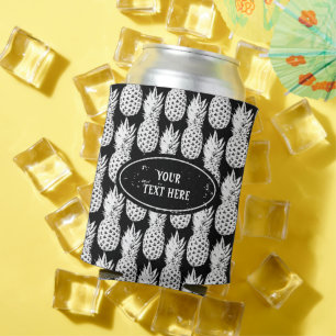 Tropical pineapple pattern custom can coolers