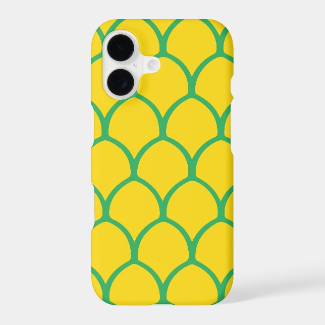 Tropical Pineapple Pattern in Green and Yellow (Back)