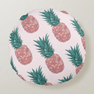 Tropical Pineapple Pattern Round Cushion