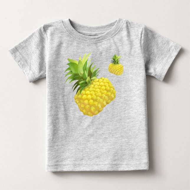 Tropical Pineapple Pattern: Summer Fruit Art Baby T-Shirt (Front)