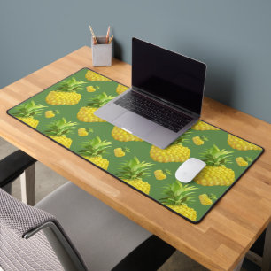 Tropical Pineapple Pattern: Summer Fruit Art Desk Mat