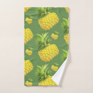 Tropical Pineapple Pattern: Summer Fruit Art Hand Towel