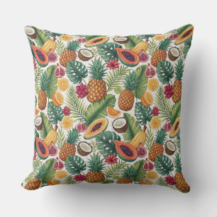 Tropical Pineapple Pattern - Summer Fruits Design Cushion
