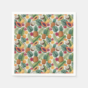 Tropical Pineapple Pattern - Summer Fruits Design Napkin