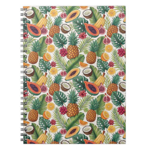 Tropical Pineapple Pattern - Summer Fruits Design Notebook