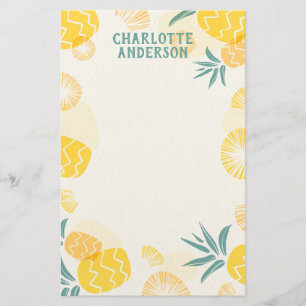 Tropical Pineapple Personalised Stationery