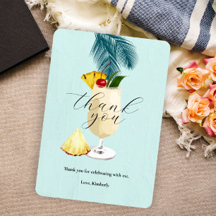 Tropical Pineapple Pina Colada Cocktail  Thank You Card