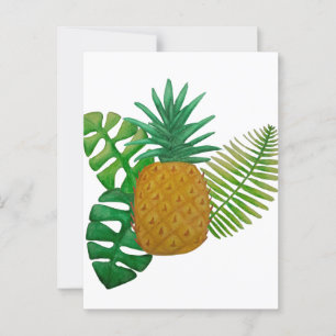 Tropical pineapple postcard