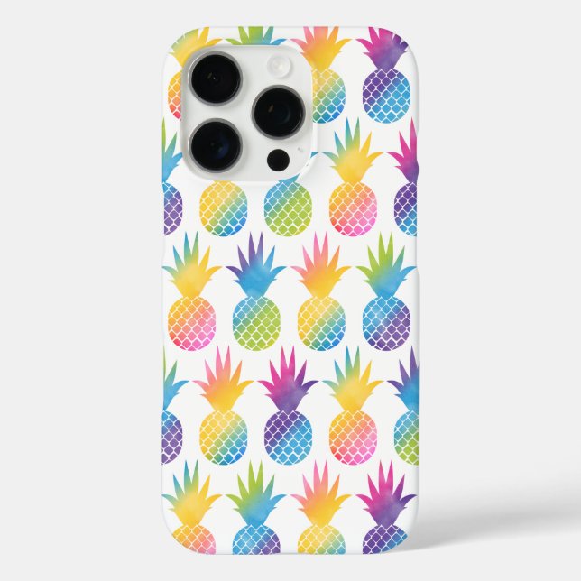 Tropical Pineapple Rainbow Watercolor Pattern Case-Mate iPhone Case (Back)