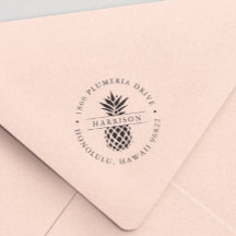 Tropical Pineapple Round Return Address