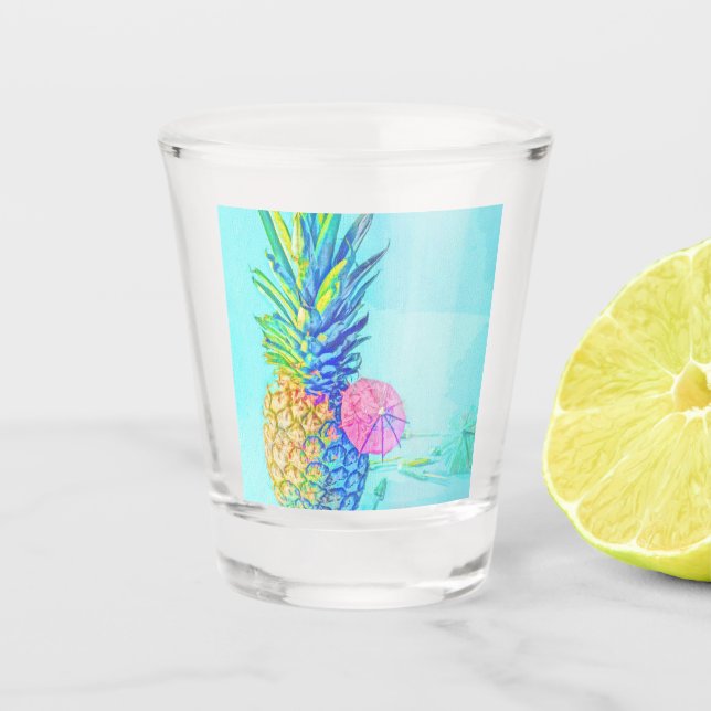 Tropical Pineapple Shot Glass (Front)