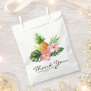 Tropical Pineapple Summer Baby Shower Thank You Favour Bags
