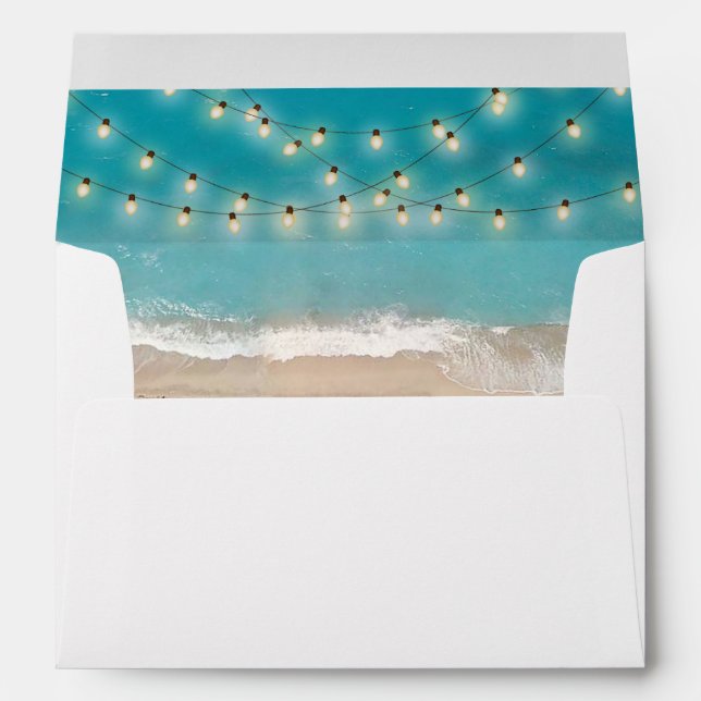 Tropical Pineapple Summer Beach Wedding Envelopes (Back (Bottom))