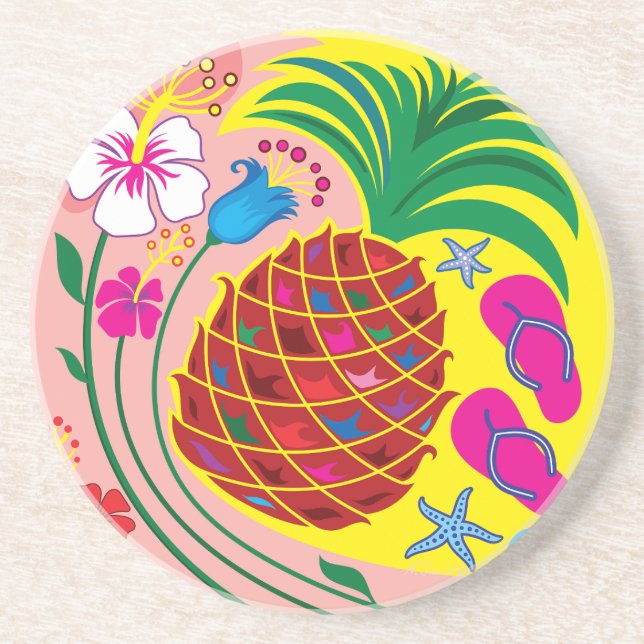 Tropical Pineapple Summer Coaster (Front)