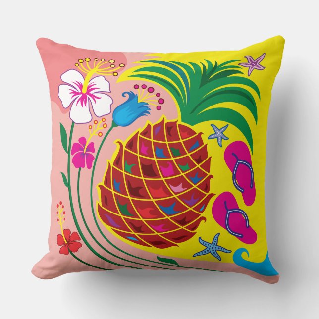 Tropical Pineapple Summer Cushion (Front)