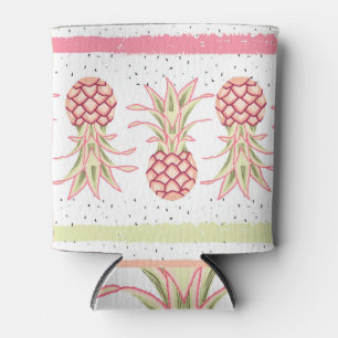 Tropical Pineapple Summer Seamless Print Can Cooler