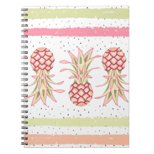 Tropical Pineapple Summer Seamless Print Notebook