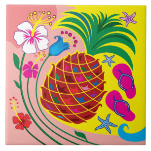 Tropical Pineapple Summer Tile