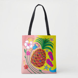 Tropical Pineapple Summer Tote Bag