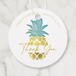 Tropical Pineapple Sweet 16 Thank You ID922 Favour Tags