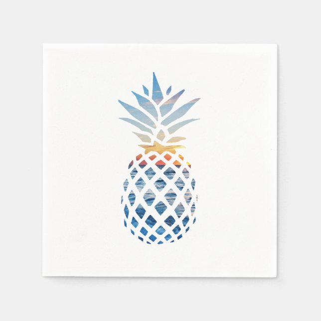 Tropical Pineapple Theme Birthday Party Napkin (Front)